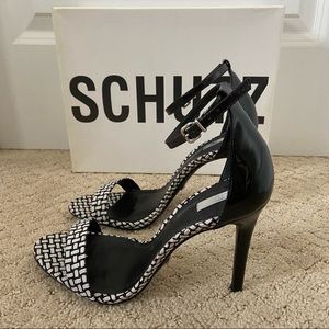 NIB Schutz CADY-LEE Black & White Stiletto Heels